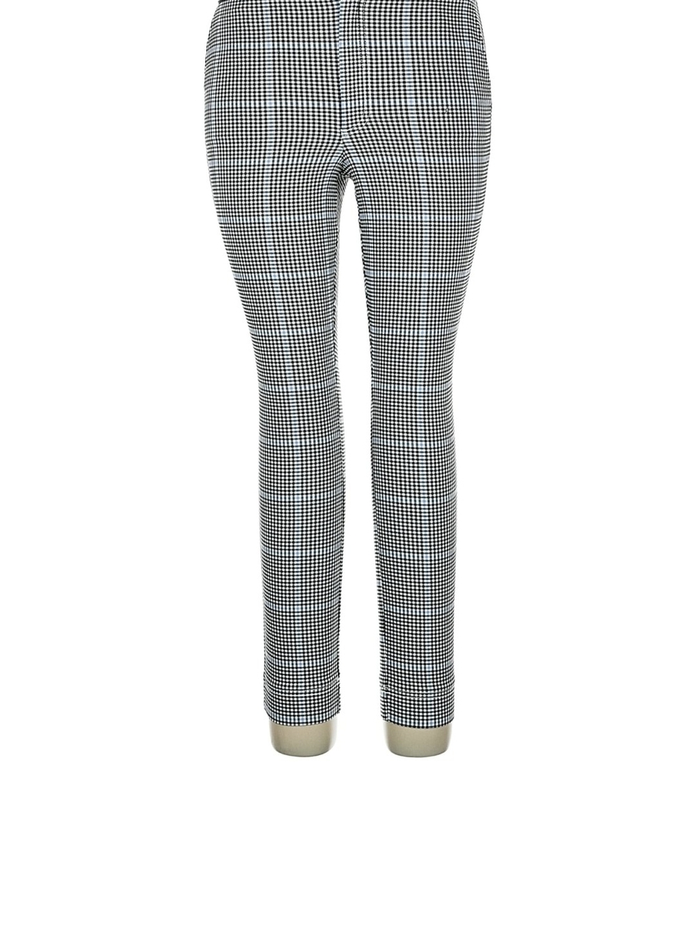 Hollister Black and White Plaid High-Rise Pants, Blue, Black, & White Medium
